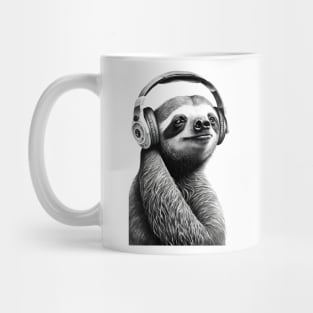 Sloth Painting Wearing Headphones Mug